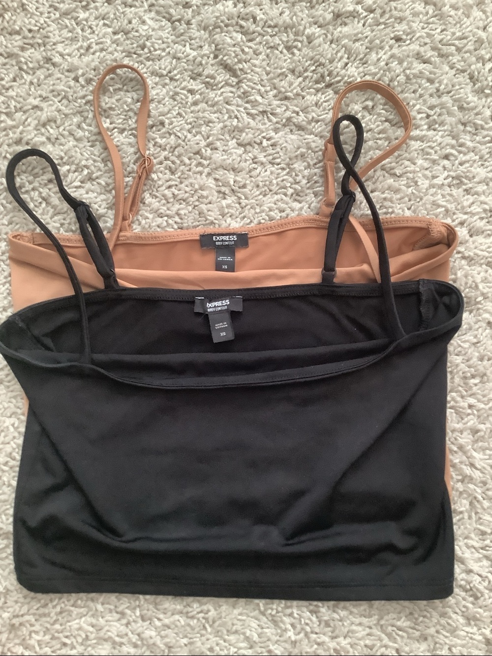 Express Body Contour 2-Pack Crop Tops — Black & Tan